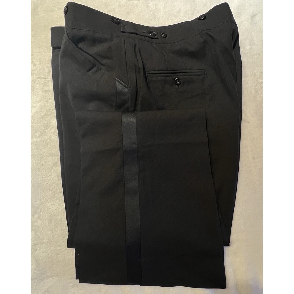 Vintage Palm Beach Mens 43L 38x31 Black Tuxedo Single Button Tux - Picture 9 of 16